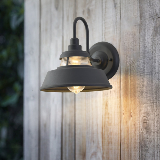 American Style Simple Outdoor Wall Lamp Iron Glass Waterproof IP54 2700K Warm White Courtyard Balcony Entrance Yard Terrace