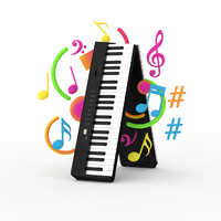 Clavier électronique pliable 61 touches, piano portable rechargeable léger en plastique, 127 rythmes, idéal pour les voyages