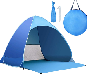 Carpa de playa desplegable para 3-4 personas con protección solar UPF 50+ UV, refugio solar desplegable con bolsa de transporte para playa, parque y camping. - Product Image 1