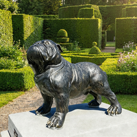 Sculpture emblématique de bouledogue en bronze - Statue de bouledogue anglais grandeur nature sur mesure avec options personnalisées, sculpture en bronze