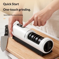 Nouvel Aiguiseur de Couteaux Électrique Transfrontalier Entièrement Automatique pour Cuisine, Meuleuse USB avec Boîtier ABS et Bouton