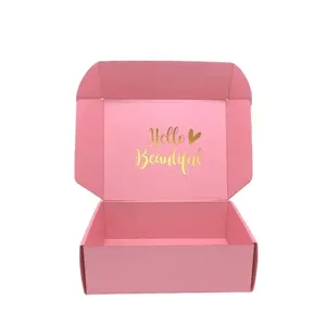 Manufacturer Pink Printed Cardboard box Mailing Apparel Box Corrugated Custom Shipping Boxes with logo packaging