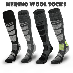 Chaussettes de <span class=keywords><strong>ski</strong></span> mi-hautes en laine mérinos pour hommes et femmes, anti-ampoules, épaisses, en tissu éponge, chaudes, pour le <span class=keywords><strong>ski</strong></span>, la motoneige, l'alpinisme - Product Image 5
