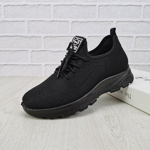 Chaussures de sport légères pour femme, en maille respirante, avec lacets, semelle en PU souple, noires, pas chères, pour la course à pied, la marche et la salle de sport - Product Image 3