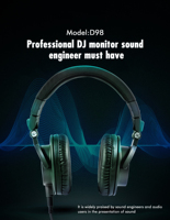 Casque de monitoring filaire professionnel 6,35 mm pour studio DJ, pliable, circum-auriculaire, stéréo, avec haut-parleur de 50 mm – Vente en gros usine