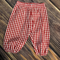 2024 gros vichy tissé coton enfants garçon filles bloomer pantalon automne hiver à carreaux enfant en bas âge garçons pantalon
