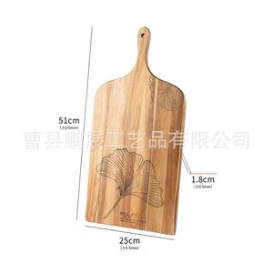 Tabla de cortar rectangular de madera de acacia con asa para frutas, verduras, pan, carne, pizza, bandeja para servir - Product Image 4