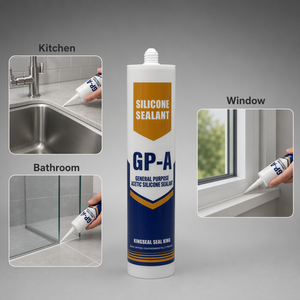 Scellant silicone acide à séchage rapide pour zones humides - Adhésif acétique résistant à l'eau pour l'étanchéité des toilettes et des baignoires - Product Image 4