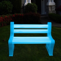 Banc de jardin en plastique PE éclairé par LED RGB 12V, résistant à l'eau, pour hôtels, gymnases, salles, centres commerciaux