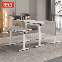 Bureau debout électrique pliable à moteur unique, table d'ordinateur réglable en hauteur pour la maison, le bureau, la salle de formation, montage facile