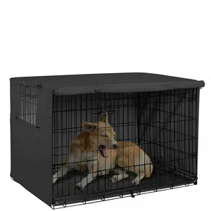 Durable waterproof and windproof dog crate cover with dual doors for pet dog cages and dog nests