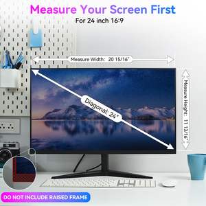 ฟิล์มกรองแสงป้องกันการมองเห็นจากด้านข้าง สำหรับจอภาพขนาด 19/21.5/23.8/24/27 นิ้ว อัตราส่วนภาพ 16:<span class=keywords><strong>9</strong></span> ป้องกันแสงสะท้อน ป้องกันแสงสีฟ้า บางเฉียบ - Product Image 5