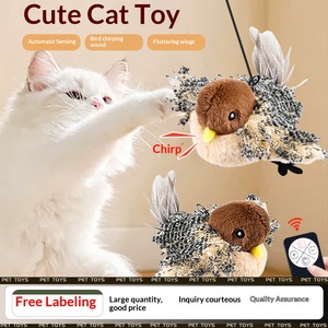 Jouet pour chats : Oiseau à ailes battantes avec détection automatique et simulation de son d'oiseau – Le best-seller TikTok pour soulager l'anxiété - Product Image 5