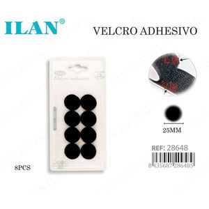 Ilan Velcro Adhesive Round Black 25Mm 8Pcs <b>Hook</b> <b>Loop</b> <b>Tape</b> - Product Image 3