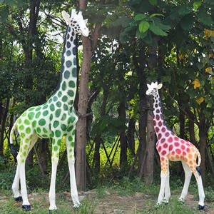 Sculpture d'animal pop art pour l'extérieur, décoration de jardin en fibre de verre peinte, statue de <span class=keywords><strong>girafe</strong></span>, artisanat artificiel à vendre - Product Image 5