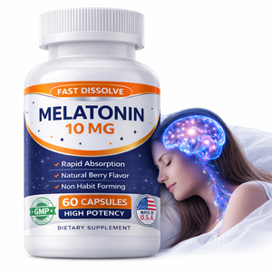 Complément de sommeil personnalisé à la mélatonine, <span class=keywords><strong>capsules</strong></span> à dissolution rapide, haute puissance, soutien au sommeil pour adultes, norme américaine GMP - Product Image 1