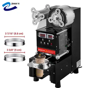 Newest jelly industrial fully automatic popcorn boba tea sauce cup sealing machine for sealing plastic yogurt cups