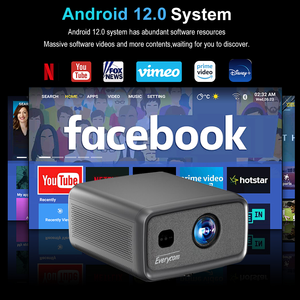 Ab stok Android 12 akıllı 4K projektör 2800ANSI 350 "Cubelite Max WIFI <span class=keywords><strong>LCD</strong></span> ev sineması film oyun 4K Video projektör - Product Image 4