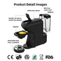 Machine à café expresso portable multifonction 19 bars compatible avec les dosettes Kcup NS DG ESE et le café moulu CE GS ETL LFGB FDA RoHS