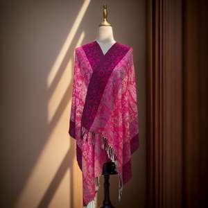 Chal Étnico Multicolor Estilo Europeo con Borlas, Jacquard de Anacardo, Resistente al Viento y Cálido para Mujer YHK0050 - Product Image 2