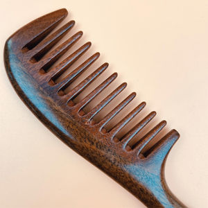 Peigne à cheveux en bois naturel écologique avec logo personnalisé, durable, confortable, peigne chaud à dents larges, manche pour massage du cuir chevelier, <span class=keywords><strong>salon</strong></span> - Product Image 4