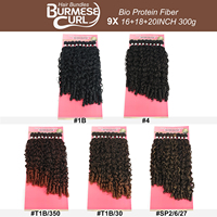 Extensions de cheveux synthétiques Julianna en gros, lot de 9 pièces, en fibres de protéines bio organiques, tissage bouclé birman