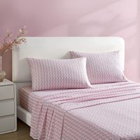 Drap plat à pois en fibre de bambou douce, drap-housse simple et luxueux pour hôtel