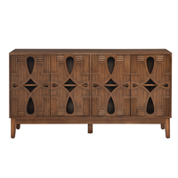 Buffet de style moderne du milieu du siècle en bois massif + MDF, meuble de rangement convertible, console TV pour salon, chambre à coucher