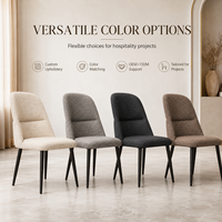 Chaise de salle à manger moderne de luxe en bouclette, rembourrage doux, dossier incurvé, qualité commerciale, mobilier pour hôtel et restaurant