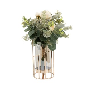 Bouquet de roses artificielles Vinnie avec feuilles d'eucalyptus pour décoration de mariage, décoration murale, CF01041 - Product Image 5