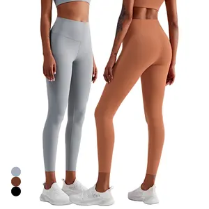 Women Lightweight nude yoga pants gym Leggings high waist hip tights for eco friend