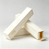 Boîte en papier cosmétique recyclable à extrémités pliées, pelliculage mat, logo en feuille d'argent pour pinceaux de maquillage, crème pour le visage, accessoires de beauté