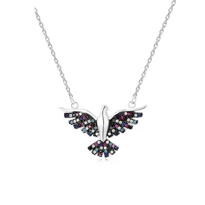 New Fashion Russia eagle Shape 925 Silver Pendant Necklace Clear Zircon Stone jewelry For Women Wedding Party Or Gift