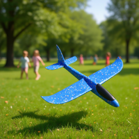 Planeur en mousse Aereo Air Foam 38 cm bleu avec points orange, jouet d'extérieur pour enfants unisexe, certifié EN71, pour les 5-7 ans