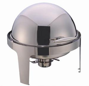 6L Stainless Steel Fuel-Powered Roll Top Round <b>Buffet</b> Chafing Dish with Food <b>Warmer</b> in Silver for Party and Wedding Use - Product Image 2