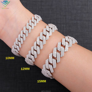 最低価格 VVS モアサナイト GRA 認定ダイヤモンド 18金メッキ 重厚感あり 色褪せない真鍮ネックレス ヒップホップ キューバンリンクチェーン - Product Image 4