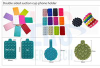 Verdickter Silikon-Saugnapf 24-Quadrat-Saugnäpfe Handy-Tablet-Gepäck-Saugnapf Universal-Ladegerät Ledertasche