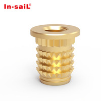 Écrou d'insertion droite moleté nickelé TH THC GTHC pour thermoplastiques, applications médicales et minières