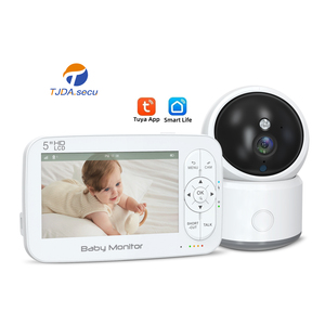Babyphone intelligent AI TUYA 5 pouces 1080P avec vision nocturne, détection de mouvement PIR, caméra WiFi IP66 et rappel d'alimentation, compatible 13 langues - Product Image 1
