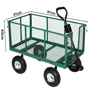 Chariot de jardin en maille verte, avec Structure en métal, à 4 roues, camion à main, 350KG, livraison gratuite - Product Image 4