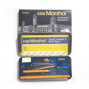 Meilleures ventes Ghana Nigéria Cos Marshal Ensemble de géométrie multifonction complet 13 pièces en métal noir avec compas, règle, rapporteur et crayon - Product Image 6