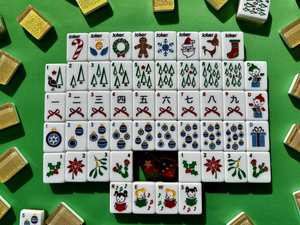 Ensemble <span class=keywords><strong>de</strong></span> mahjong américain en acrylique double couche avec paillettes dorées <span class=keywords><strong>de</strong></span> luxe pour <span class=keywords><strong>Noël</strong></span>, 160 tuiles, gravées avec des chiffres arabes, cadeau <span class=keywords><strong>de</strong></span> fête - Product Image 1