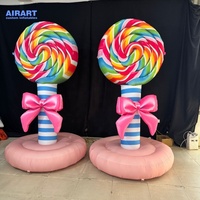 Ballon gonflable réaliste de modèle de sucette de 2.5m de haut pour la décoration de fête de mariage, bonbons gonflables d'activité d'enfants pour annoncer