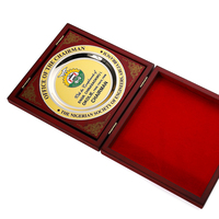Trophée commémoratif plaqué or, médaille, plaques en bois pliables en métal pour cadeaux d'affaires