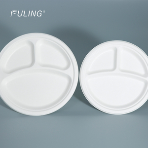 FULING - <span class=keywords><strong>Vajilla</strong></span> Desechable Ecológica para Fiestas, Platos de Caña de Azúcar Resistentes, Compostables y Biodegradables, de 9 y 10 Pulgadas - Product Image 3