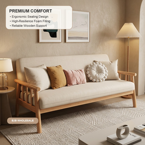 Sofá Moderno Nórdico Japandi <span class=keywords><strong>de</strong></span> Chenilla con Relleno <span class=keywords><strong>de</strong></span> Esponja, Color Blanco Crema, Ahorro <span class=keywords><strong>de</strong></span> Espacio para Apartamentos Pequeños, Juego <span class=keywords><strong>de</strong></span> Sala <span class=keywords><strong>de</strong></span> Estar <span class=keywords><strong>de</strong></span> 2 y 3 Plazas - Product Image 2