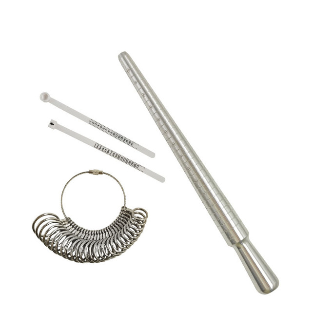 Jewelry Tools Ring Size Mandrel Stick Finger Gauge 0-13 Ring Sizer Measuring Jewelry Tool Set Ring Size
