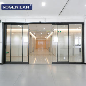 Portes coulissantes automatiques à induction <span class=keywords><strong>sur</strong></span> mesure Rogenilan, en aluminium, <span class=keywords><strong>double</strong></span> vitrage trempé - Product Image 3