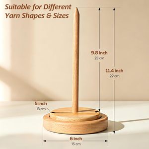 Support à fil en bois pour débutants, facile à installer, avec base stable, alimentation en fil fluide, idéal pour le crochet et le tricot - Product Image 4