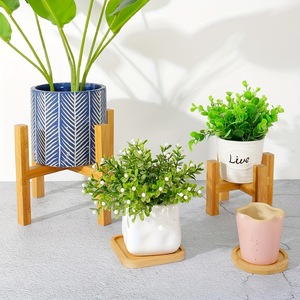 Soporte para macetas de madera, bandejas cuadradas de pino hechas a mano para plantas de interior y balcón del hogar - Product Image 1